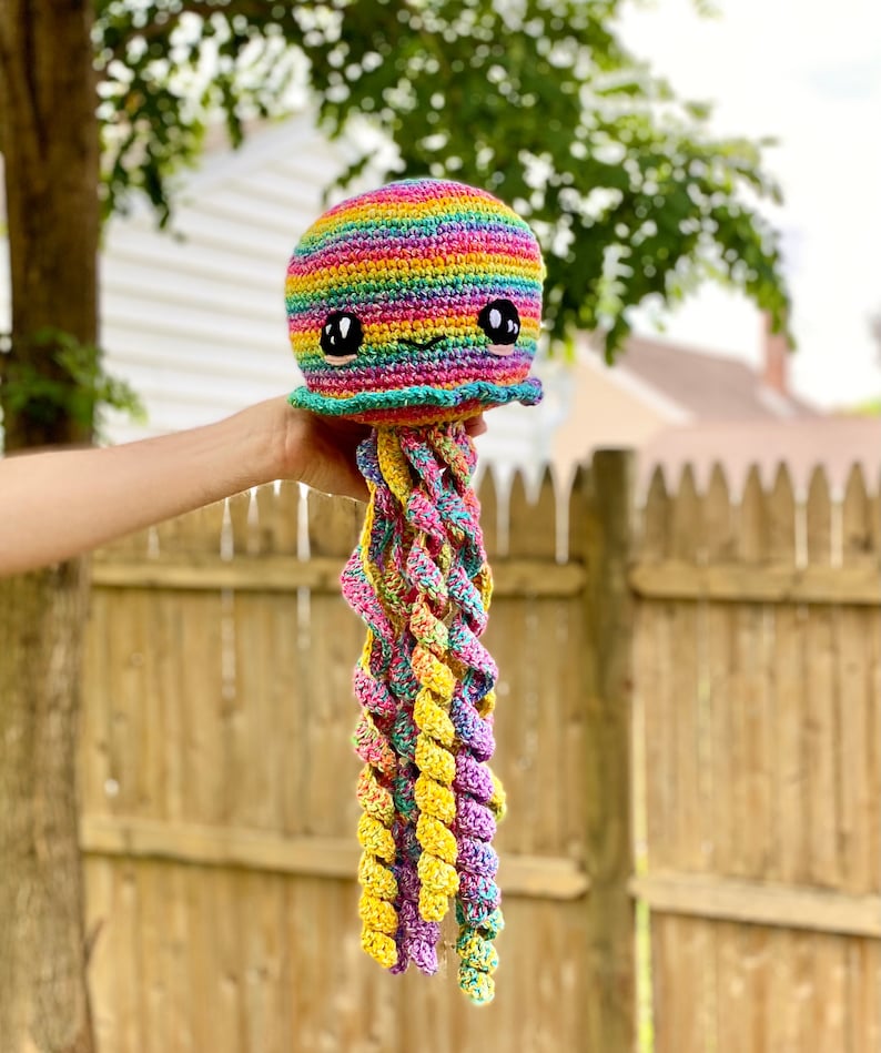 Rainbow the Amigurumi Jellyfish Crochet Pattern PATTERN ONLY Stuffed Plush Toy image 10