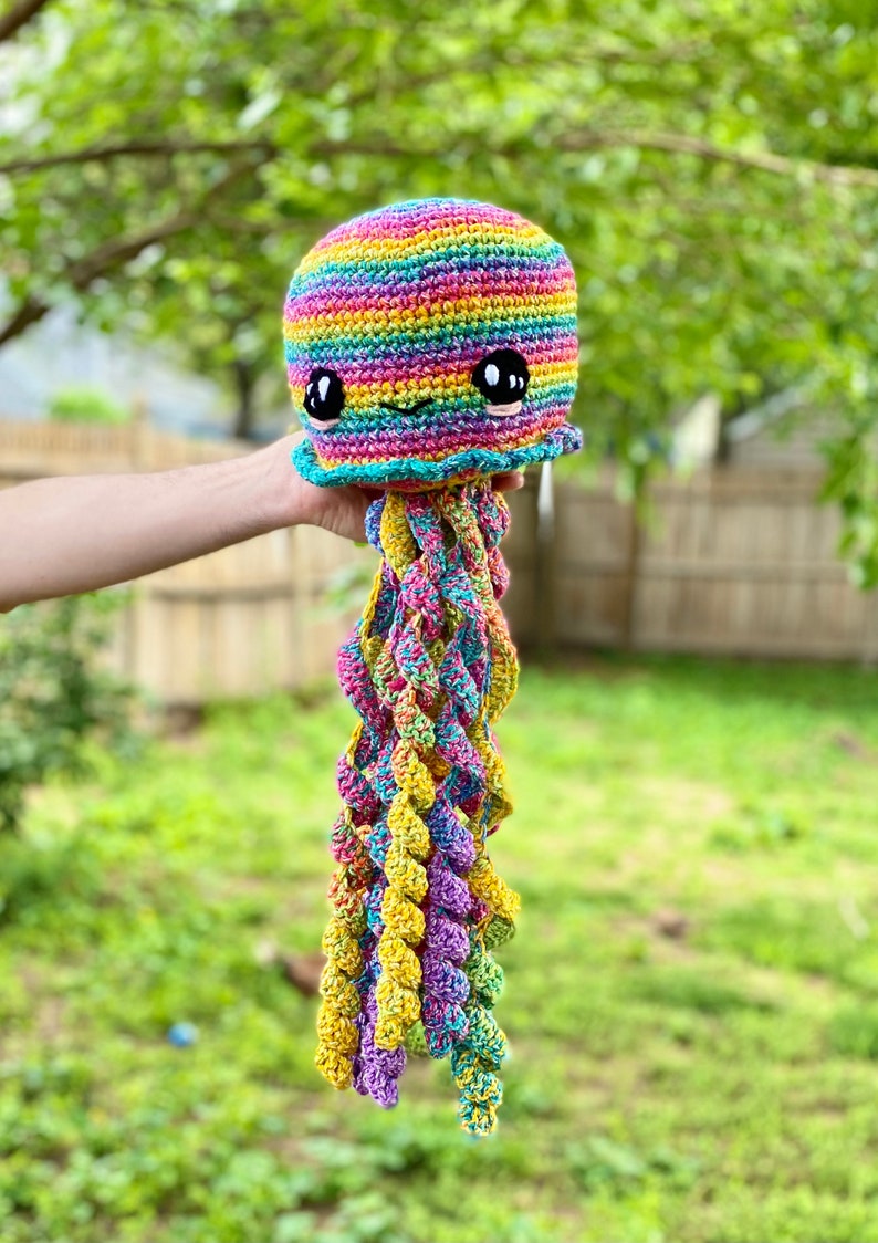 Rainbow the Amigurumi Jellyfish Crochet Pattern PATTERN ONLY Stuffed Plush Toy image 8