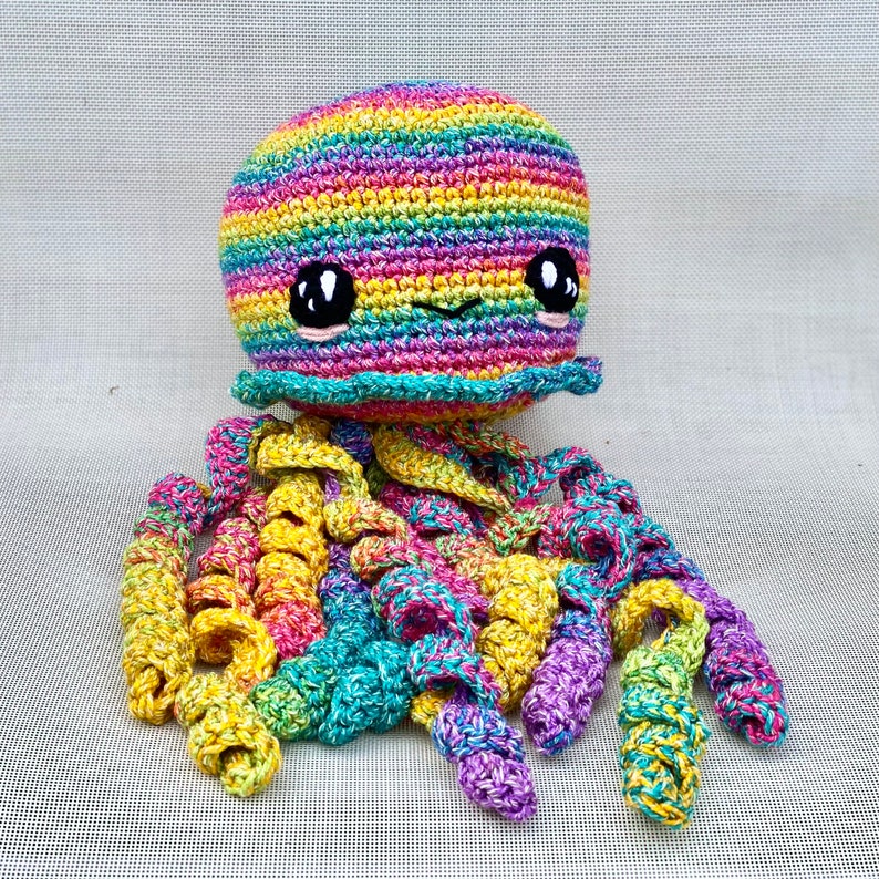 Rainbow the Amigurumi Jellyfish Crochet Pattern PATTERN ONLY Stuffed Plush Toy image 5