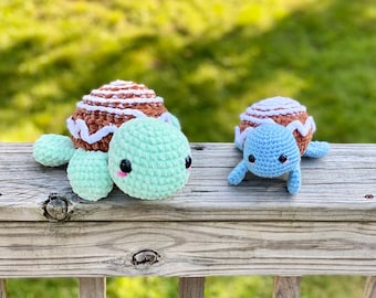 Amigurumi Cinnamon Roll Turtle Crochet Pattern - PATTERN ONLY - Kawaii, Food, Plushie