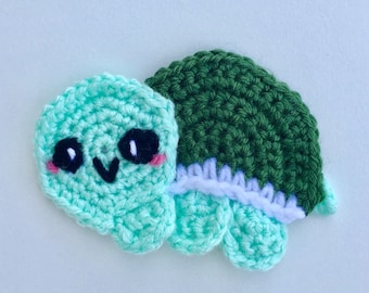 Kawaii Schildkröte Applikation Häkelanleitung - NUR MUSTER - Instant Download