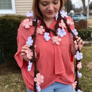 Cherry Blossom Scarf Crochet Pattern PATTERN ONLY image 3