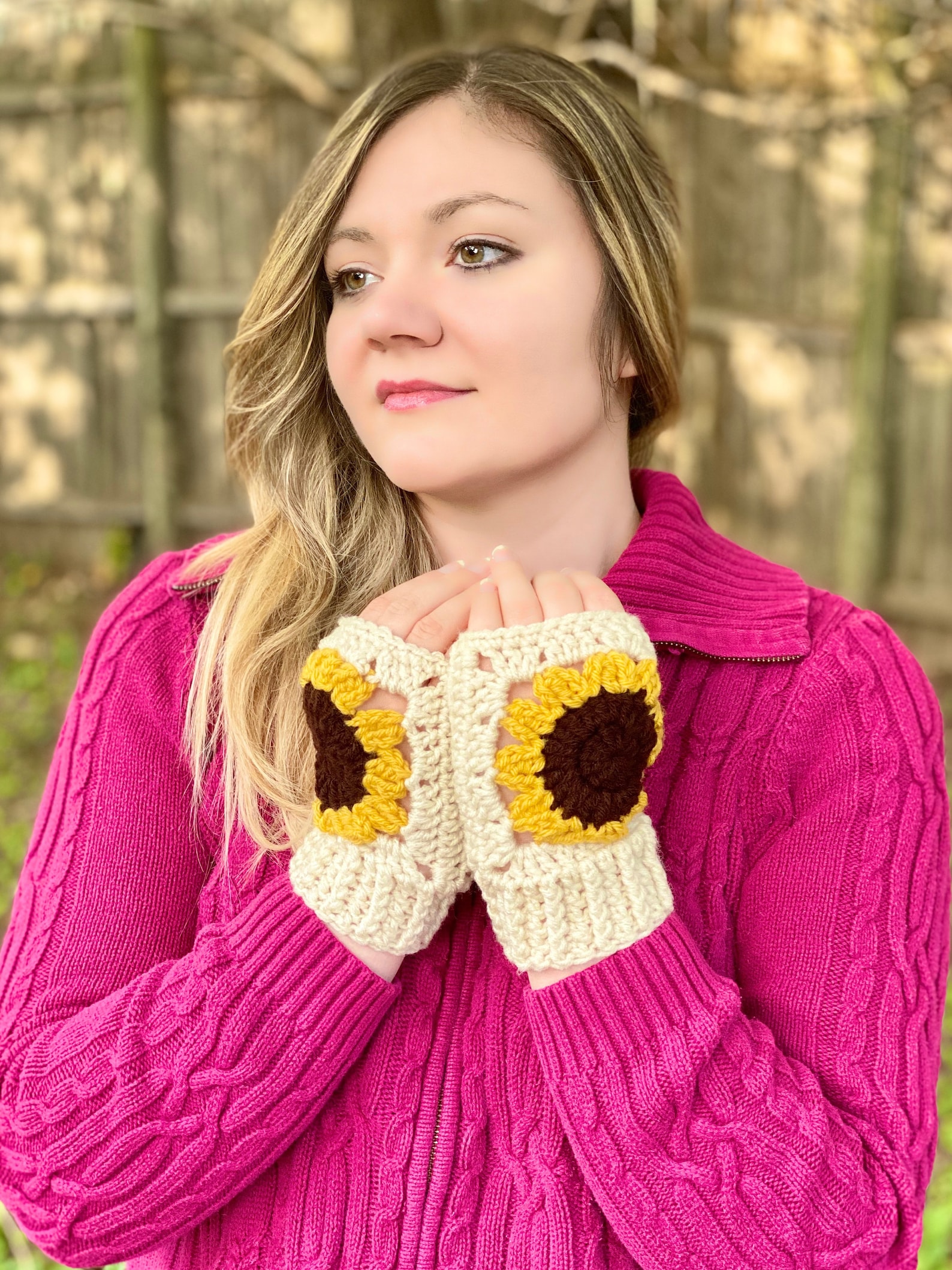 Sunflower Fingerless Gloves Crochet Pattern Adults / Etsy