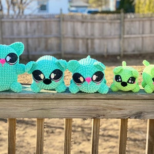 Alien Dog and Cat Plushies Crochet Pattern - PATTERN ONLY - Kawaii, 90s, Squish