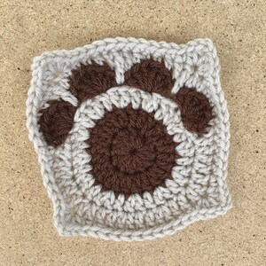 Paw Print Granny Square Crochet Pattern PATTERN ONLY image 8