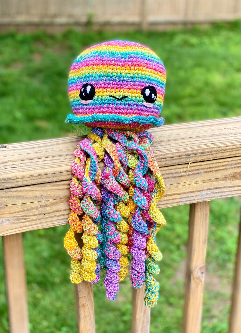 Rainbow the Amigurumi Jellyfish Crochet Pattern PATTERN ONLY Stuffed Plush Toy image 3