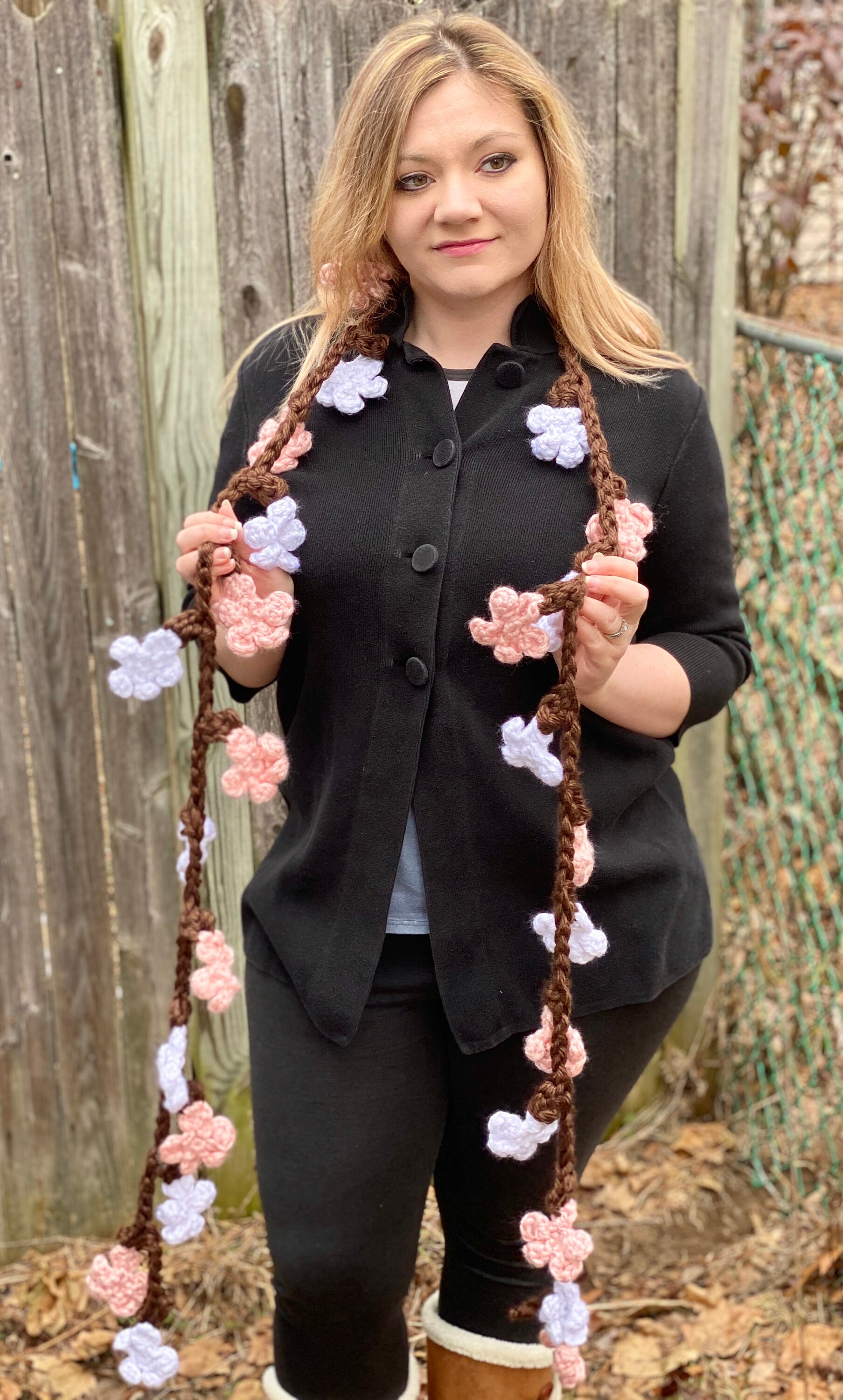 Cherry Blossom Scarf Crochet Pattern - PATTERN ONLY - Etsy