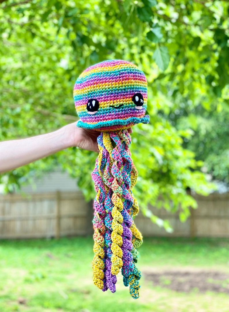 Rainbow the Amigurumi Jellyfish Crochet Pattern PATTERN ONLY Stuffed Plush Toy image 9