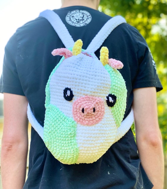 Softie Animal Backpacks for Back to School Unicorn Cow Shark Amigurumi Crochet Pattern PATTERN ONLY Etsy Canada