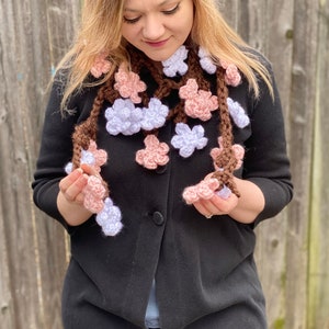 Cherry Blossom Scarf Crochet Pattern PATTERN ONLY image 9