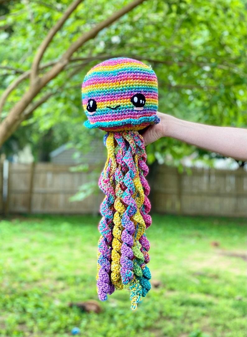 Rainbow the Amigurumi Jellyfish Crochet Pattern PATTERN ONLY Stuffed Plush Toy image 6