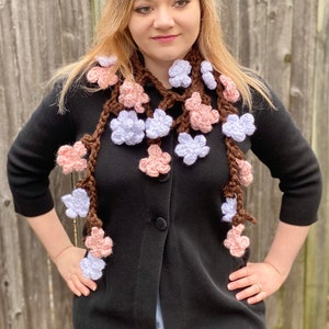 Cherry Blossom Scarf Crochet Pattern PATTERN ONLY image 10