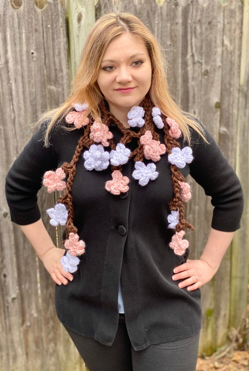 Cherry Blossom Scarf Crochet Pattern PATTERN ONLY image 10