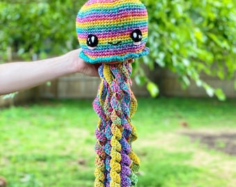 Rainbow the Amigurumi Jellyfish Crochet Pattern - PATTERN ONLY - Stuffed Plush Toy