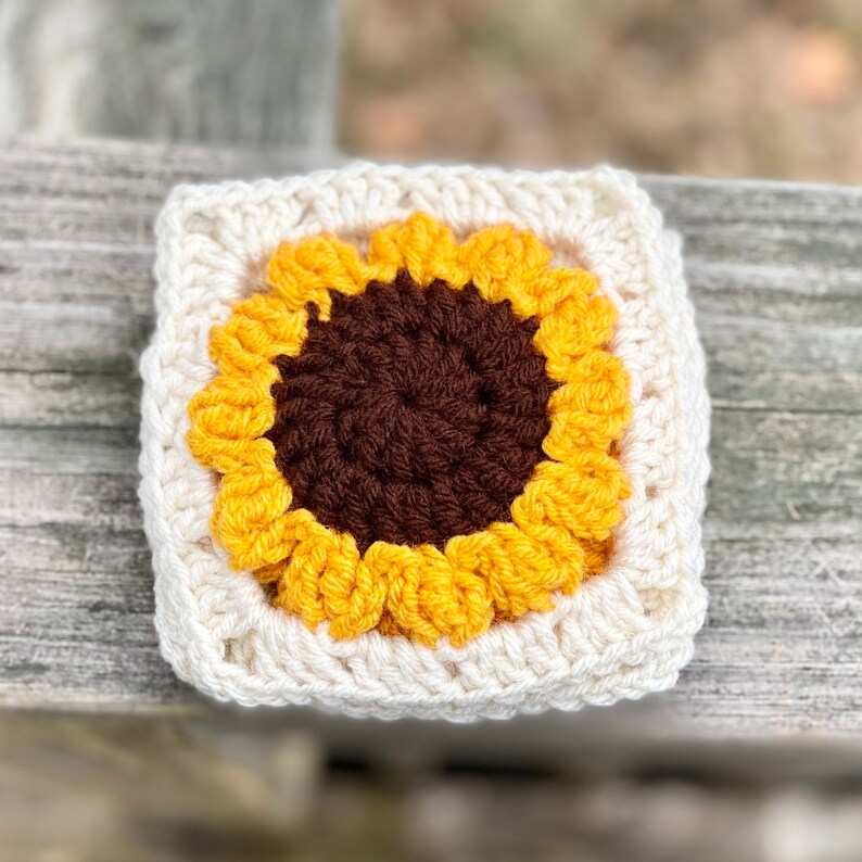 Sunflower Granny Square Coaster Crochet Pattern PATTERN ONLY - Etsy