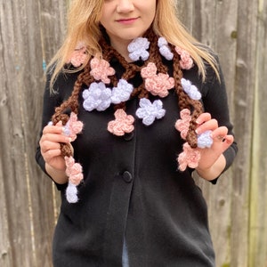 Cherry Blossom Scarf Crochet Pattern - PATTERN ONLY - Etsy