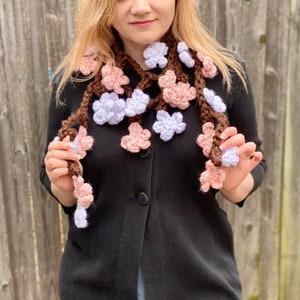 Cherry Blossom Scarf Crochet Pattern PATTERN ONLY image 8