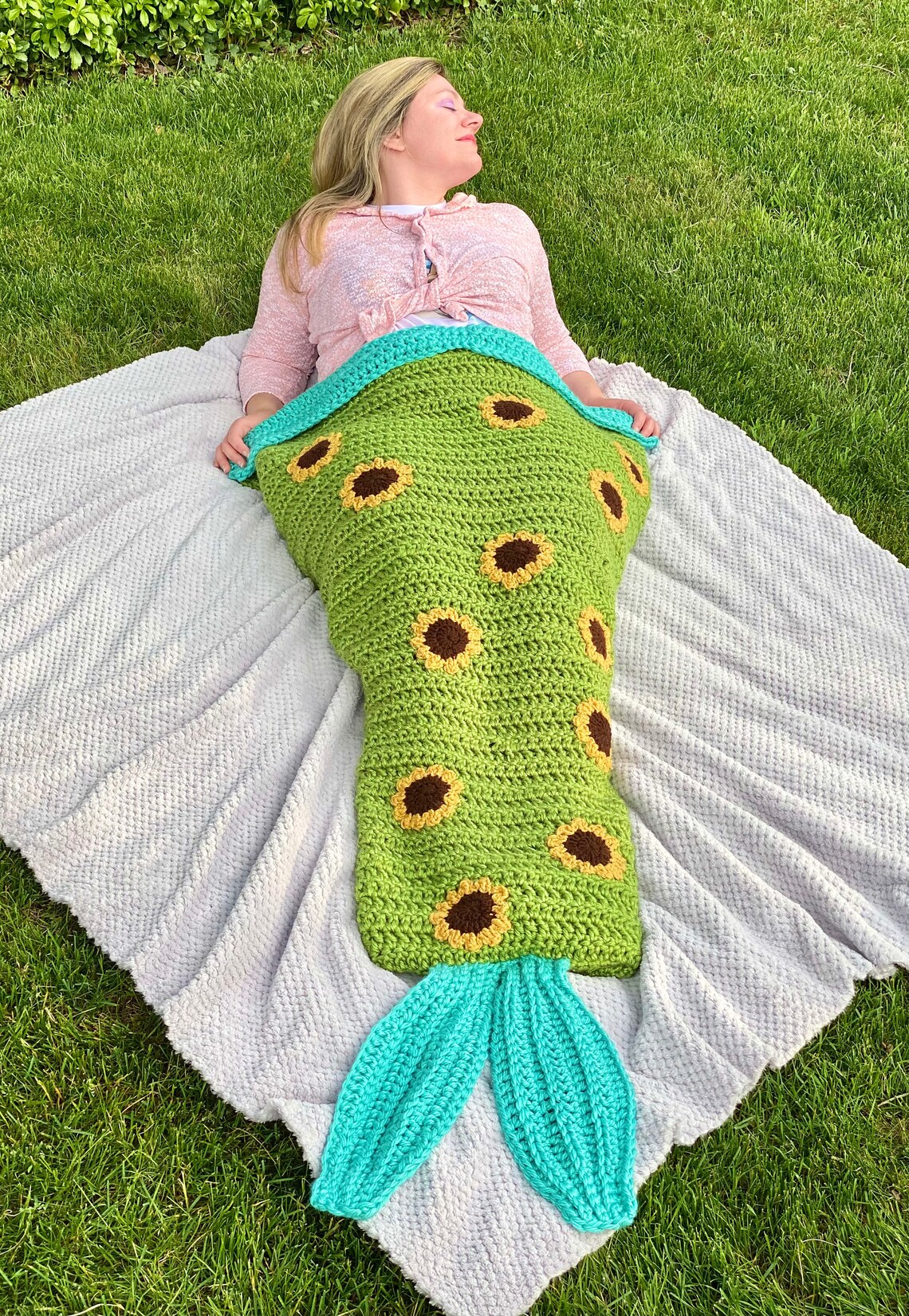 Sunflower Mermaid Tail / Fin Blanket Crochet Pattern PATTERN Etsy