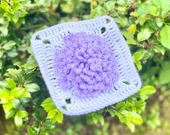 Hydrangea Flower Granny Square / Afghan Square Crochet Pattern - PATTERN ONLY - Instant Download