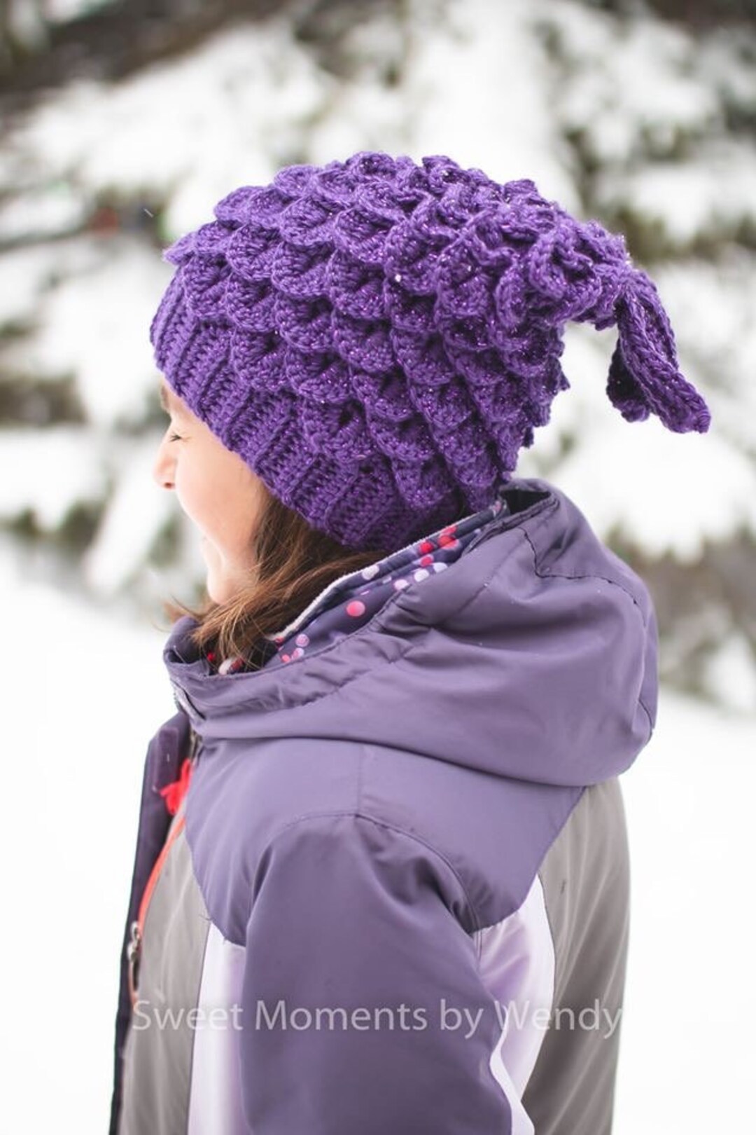 Mermaid Slouchy Hat for Kids Crochet Pattern - PATTERN ONLY