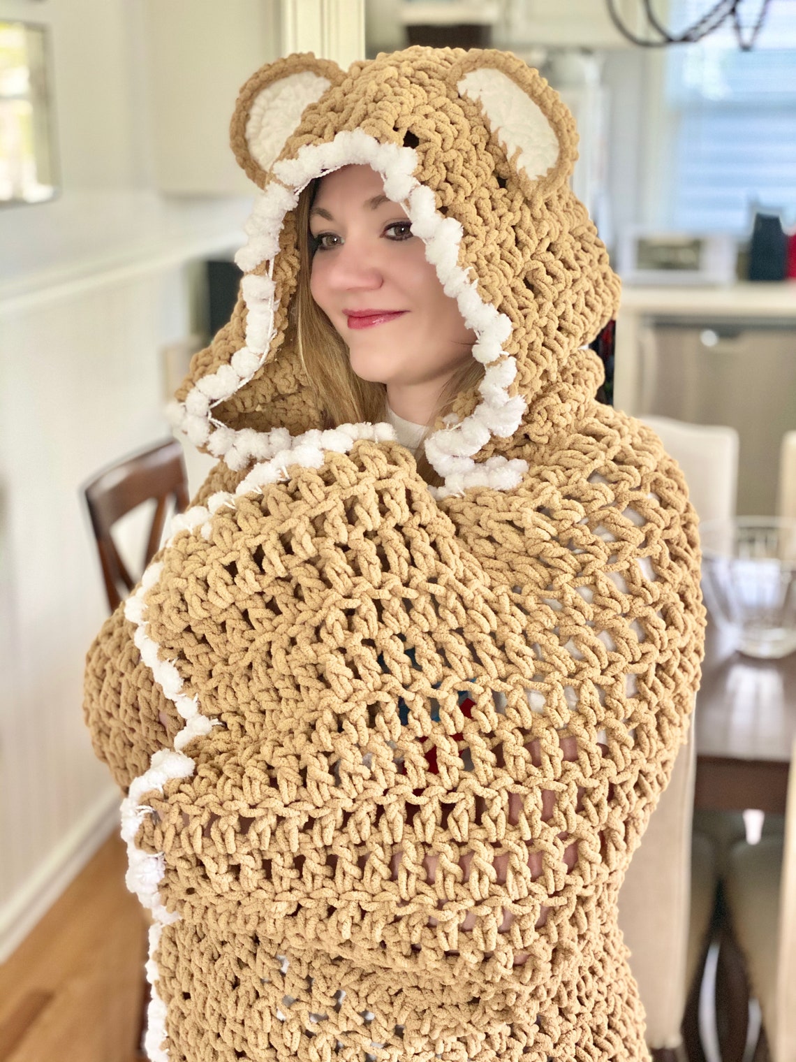Bear Hooded Blanket Crochet Pattern PATTERN ONLY One Size Etsy