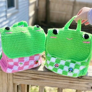Strawberry & Mushroom Frog Backpacks Crochet Pattern PATTERN ONLY ...