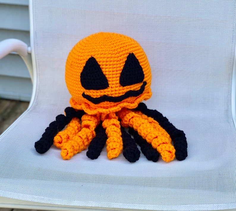 Halloween Amigurumi Jellyfish Jack the Jelly Lantern Crochet Pattern PATTERN ONLY Stuffed Animal / Plush / Plushie image 8