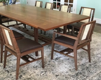 4' X 9' Walnut Dining Set (Chairs priced separately)