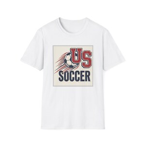 US Soccer Tee | Vintage United States Football Tee,Soccer Ball Retro Team Logo T-Shirt image 5