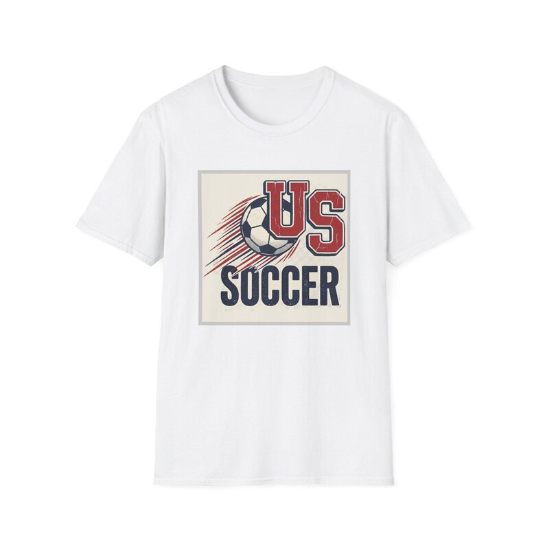 US Soccer Tee | Vintage United States Football Tee,Soccer Ball Retro Team Logo T-Shirt image 5