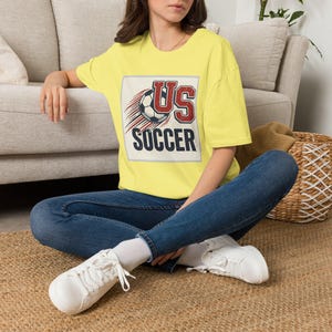 US Soccer Tee | Vintage United States Football Tee,Soccer Ball Retro Team Logo T-Shirt image 3