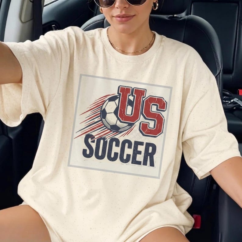 US Soccer Tee | Vintage United States Football Tee,Soccer Ball Retro Team Logo T-Shirt image 1