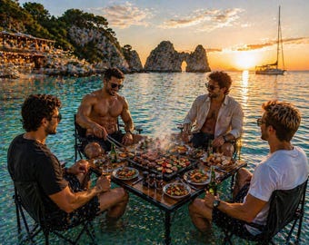 Portable Outdoor Cooking Table for Camping, Beach & Garden