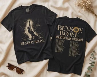 Benson Boone Wanted Man Tour 2026 Shirt, Comfort Colors Front and Back Tee, Vintage Concert Shirt, Benson Boone Fan Gift, Fast Shipping!