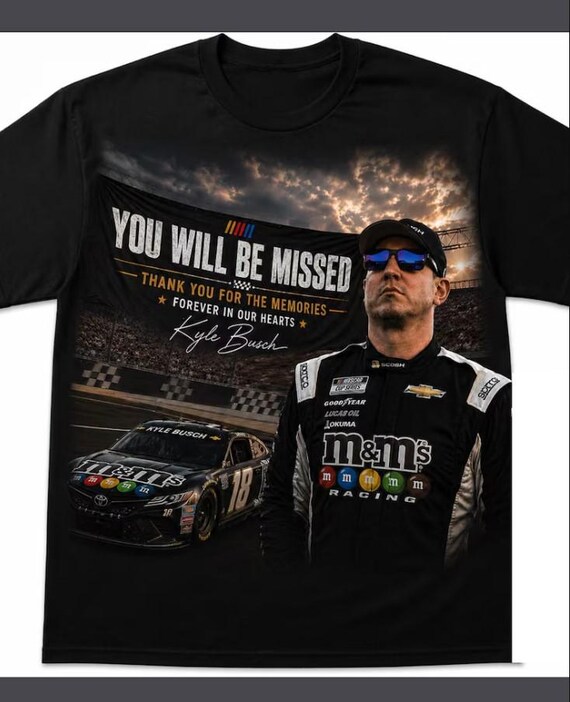 Kyle Busch NASCAR T-Shirt, Racing Fan Gift Tee, Speedway Car Racing, Trending Shirt