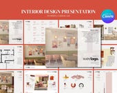 Interior Design Client Presentation Template | Canva Editable | A3 Layout | Moodboard Presentation