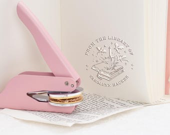 Personalized Book Embosser with Free Preview, Custom Ex Libris Stamp, From The Library Of Gift for Book Lovers