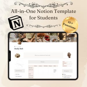 Allt-i-ett Notion Studentplanerare | Notion-mall | Akademisk planerare | Lätt akademisk estetik | Student Notion | Digital planerare 2026