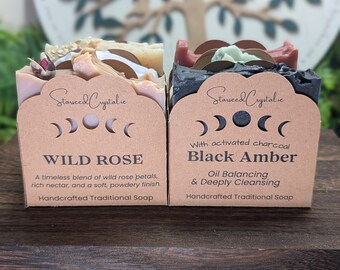 Saponetta naturale artigianale, sapone ecologico prodotto con il metodo a freddo, regalo per lei, cura della pelle biodegradabile e vegana, sapone all'avena e miele per pelli sensibili