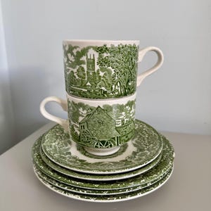 Zestaw do herbaty Broadhurst Ironstone z serii Constable w kolorze zielonym, z nadrukiem