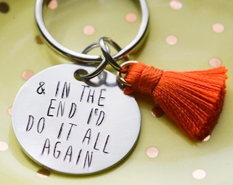 Lyrics keychain | tassel keychain | the kids arent alright | hand stamped | music | pop culture gift | fall out boy