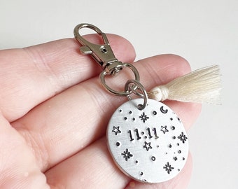 11:11 make a wish key chain | manifesting gift | eleven eleven | custom personalized keychain gift | angel number keychain | 1414 444