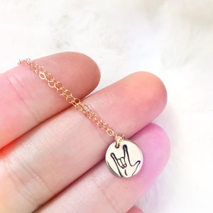 ASL I Love You Necklace Sign Language I Love You Sign Mothers