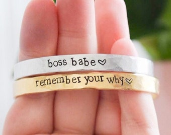 Remember your why cuff | Personalized cuff bracelet | custom cuff | hand stamped cuff bracelet | gift under 20 | Christmas gift