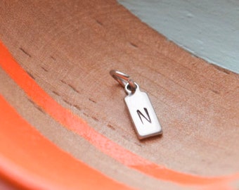 ADD ON CHARM | tiny rectangle initial tag only, chain not included