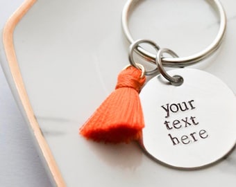 Custom keychain | personalized keychain | custom key ring | lyrics keychain | stocking stuffer | backpack clip | hand stamped