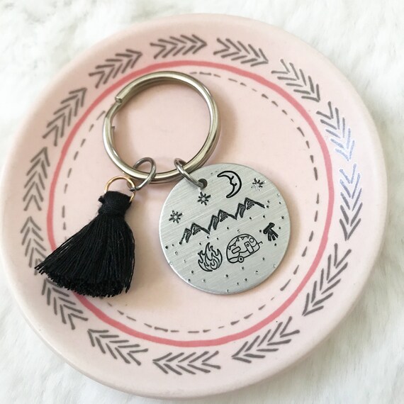 CARAVAN Keyring Keychain Key Fob Trailer Camping Stainless Steel - Foto 6