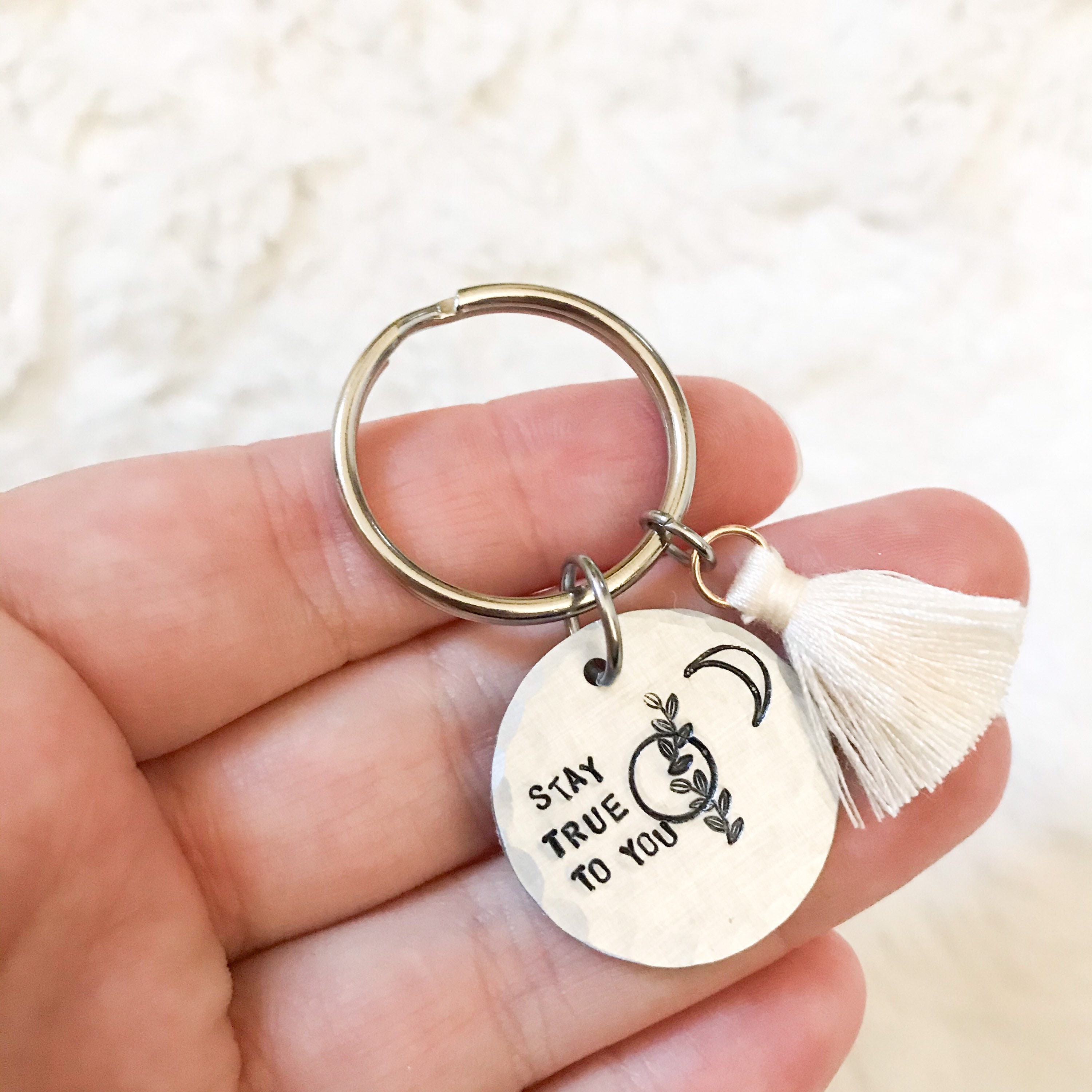 Stay true to you keychain tassel key ring inspirational Etsy