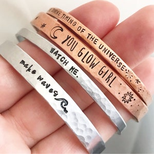 Personalized cuff bracelet | cuff bracelet | personalized jewelry | hand stamped cuff bracelet | feminist bracelet | me too | time's up