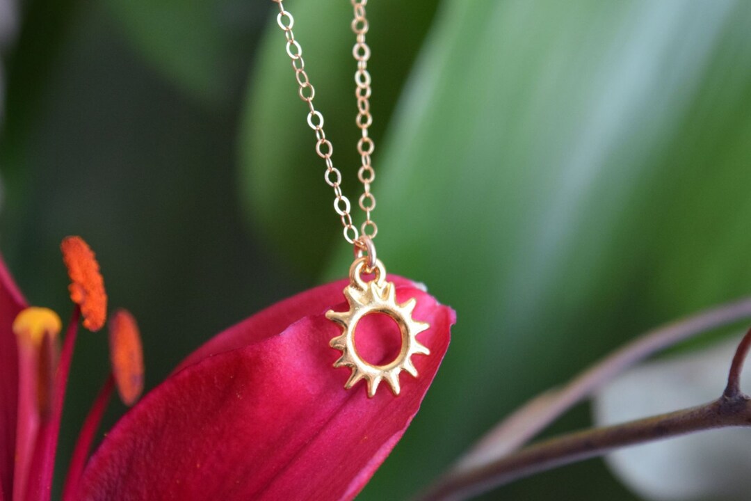Gold Sun Necklace 14k Gold Filled Birthday Gift Gift for Her Friendship
